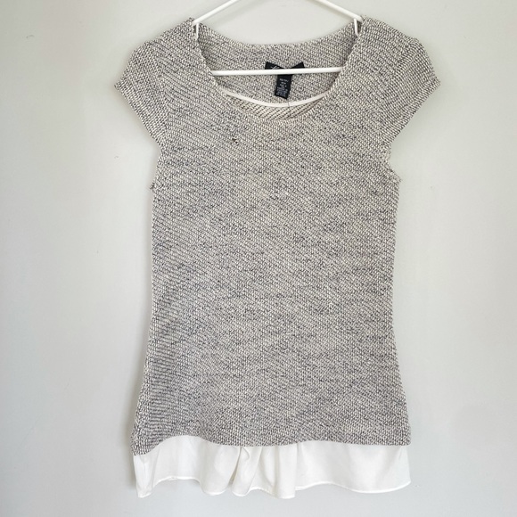 Kenneth Cole XS Gray Tweed Knit Top - Picture 2 of 8